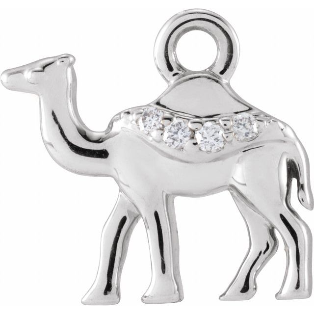 Petite Pavé® .015 CTW Natural Diamond Camel Dangle
