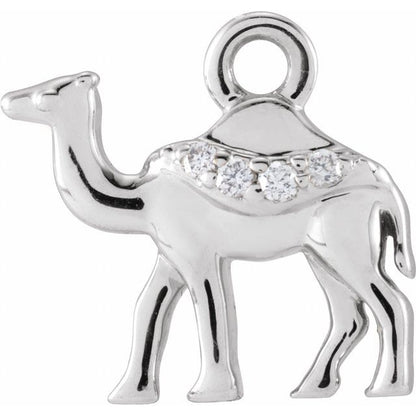 Petite Pavé® .015 CTW Natural Diamond Camel Dangle