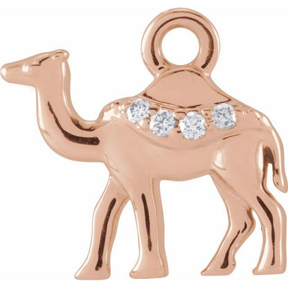 Petite Pavé® .015 CTW Natural Diamond Camel Dangle