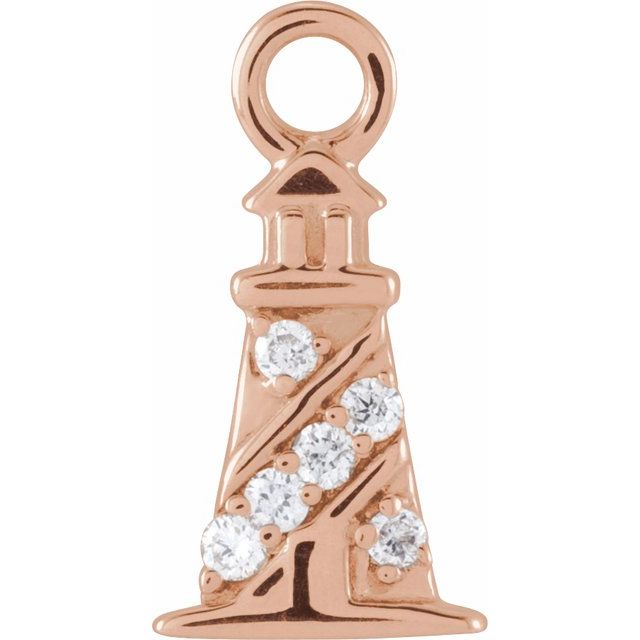 Petite Pavé® .02 CTW Natural Diamond Lighthouse Dangle