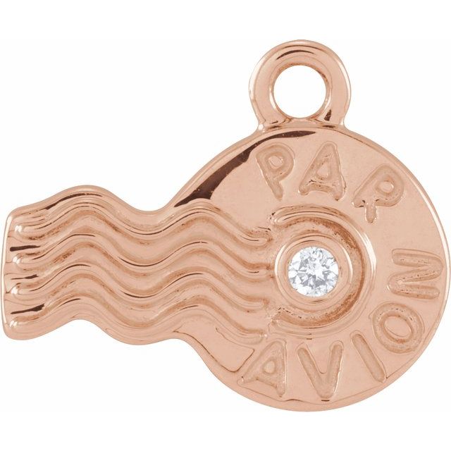 Petite Pavé® .01 CT Natural Diamond Par Avion Stamp Dangle
