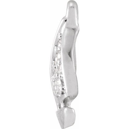 Petite Pavé® .03 CTW Natural Diamond Sailboat Dangle