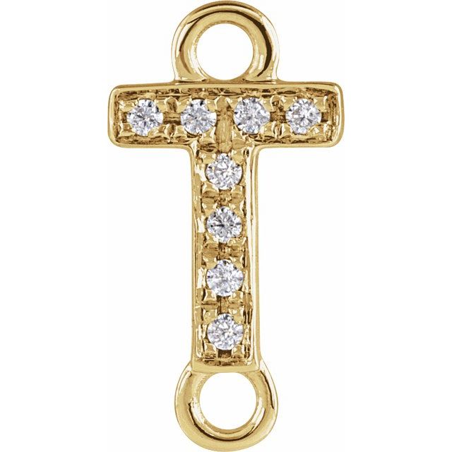 Petite Pavé® .03 CT Natural Diamond Initial Link
