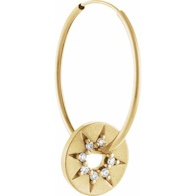 .06 CTW Lab-Grown Diamond Star Hoop Dangle, 10 mm x 10 mm