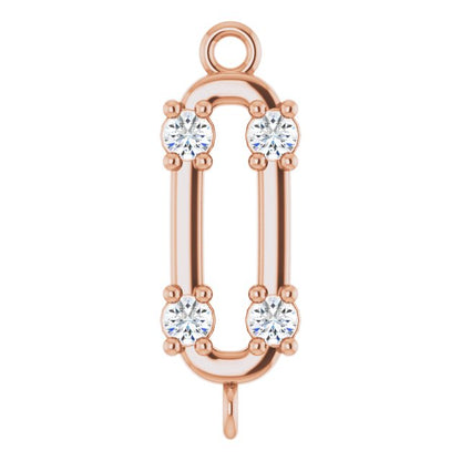 .06 CTW Natural Diamond Link, 4.5 mm x 13.4 mm