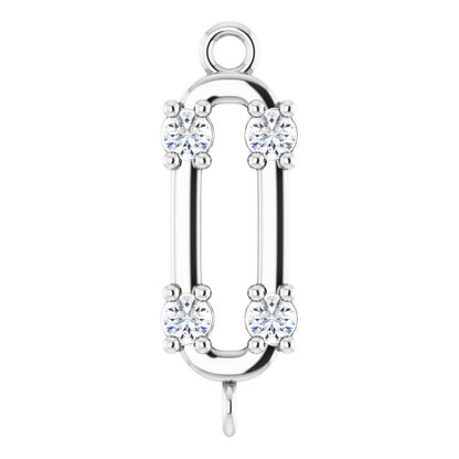 .06 CTW Natural Diamond Link, 4.5 mm x 13.4 mm