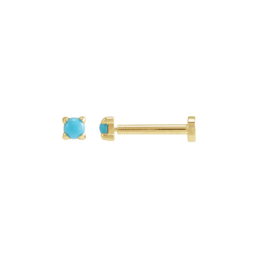 Cabochon Natural Turquoise Stud Earring