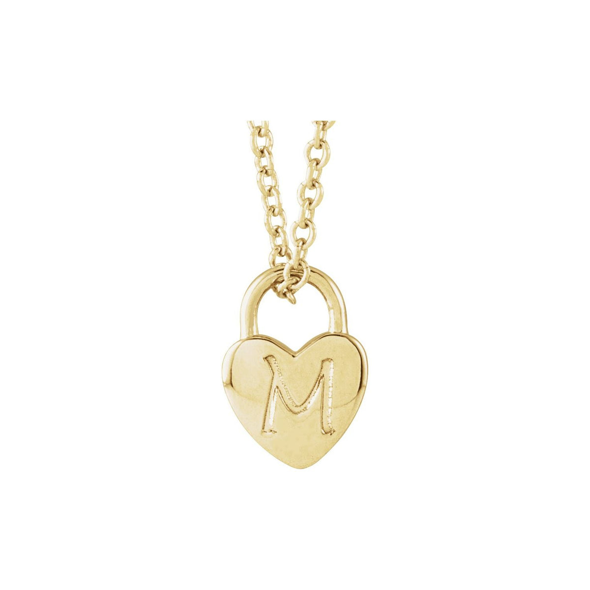 Engravable Heart Lock 16-18" Necklace
