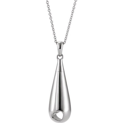 Sterling Silver Tear of Love Ash Holder 18" Necklace