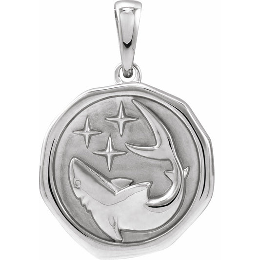 Sterling Silver Symbolic Shark Animal Pendant