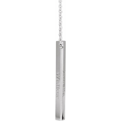 Engravable Three-Sided Bar 16-18" Necklace
