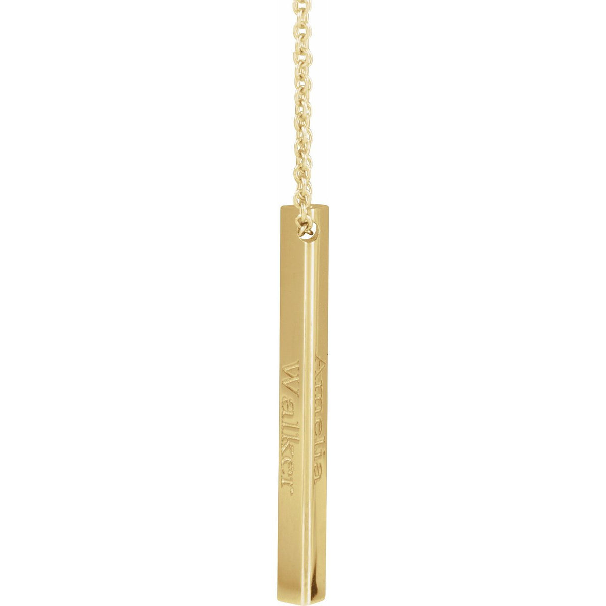 Engravable Three-Sided Bar 16-18" Necklace
