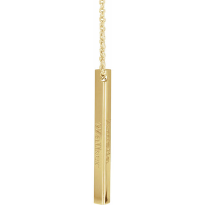 Engravable Three-Sided Bar 16-18" Necklace