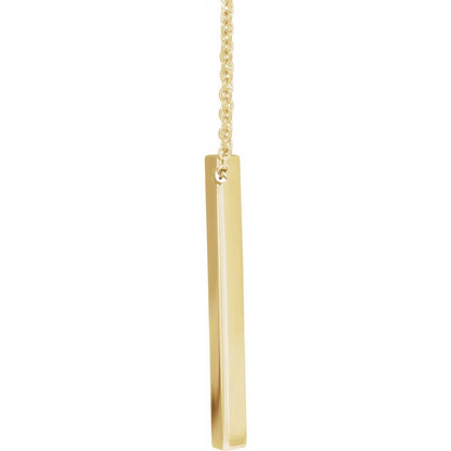 Engravable Three-Sided Bar 16-18" Necklace
