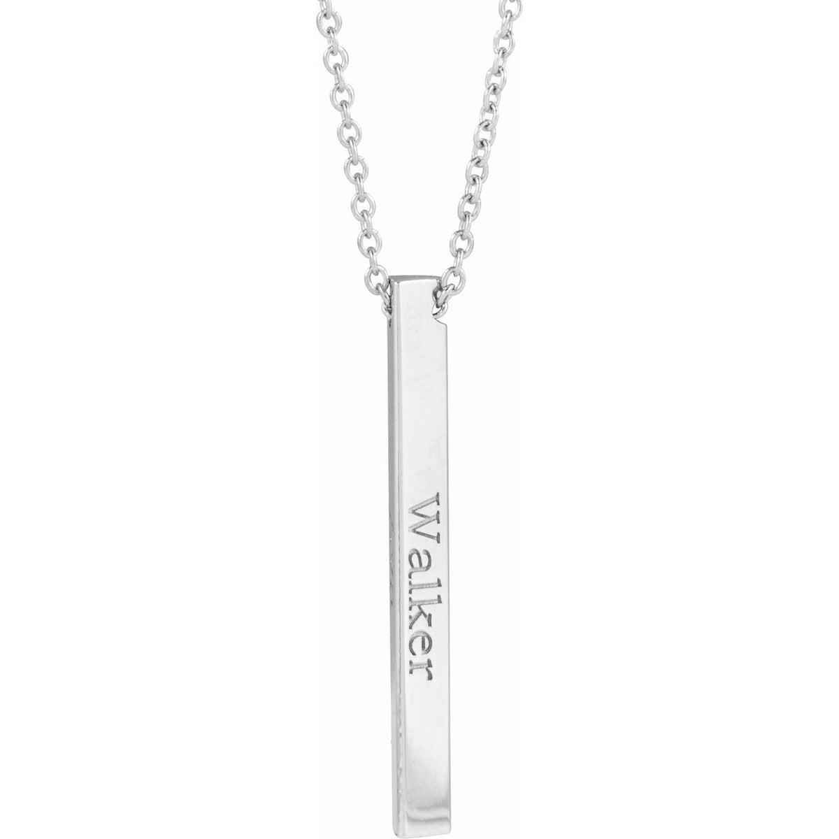 Engravable Three-Sided Bar 16-18" Necklace