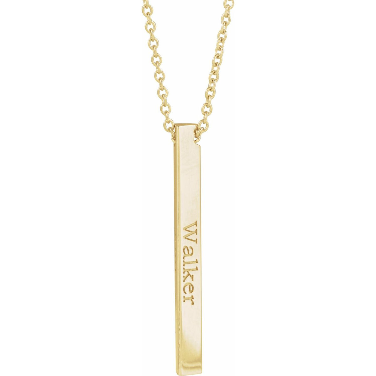 Engravable Three-Sided Bar 16-18" Necklace