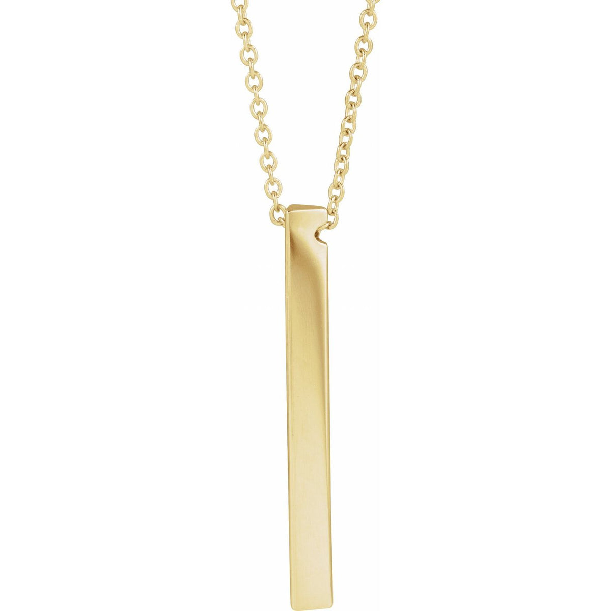 Engravable Three-Sided Bar 16-18" Necklace