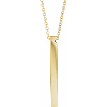 Engravable Three-Sided Bar 16-18" Necklace