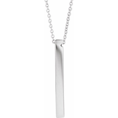 Engravable Three-Sided Bar 16-18" Necklace