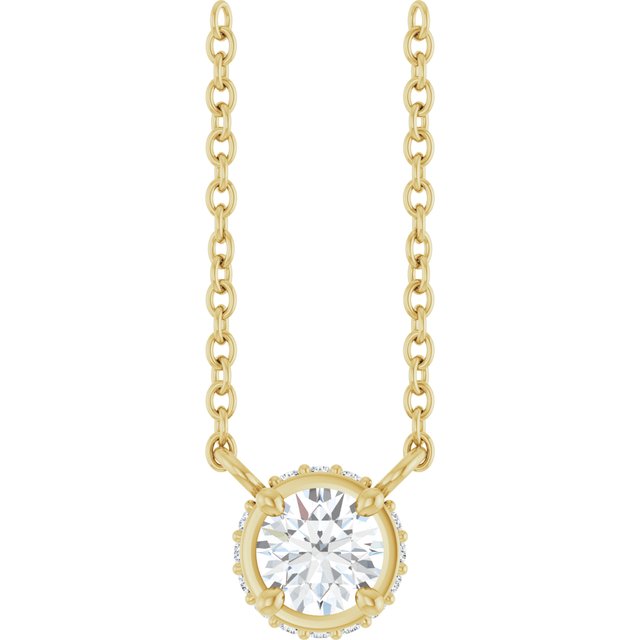 1/4 CTW Natural Diamond Hidden Halo 18" Necklace