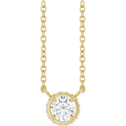 1/4 CTW Natural Diamond Hidden Halo 18" Necklace