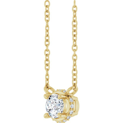 1/4 CTW Natural Diamond Hidden Halo 18" Necklace