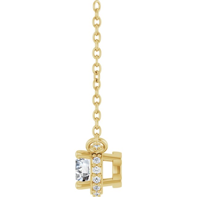 1/4 CTW Natural Diamond Hidden Halo 18" Necklace