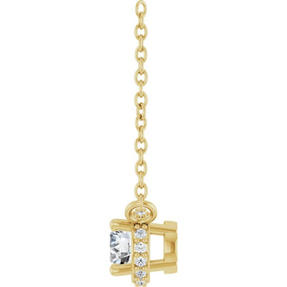 1/4 CTW Natural Diamond Hidden Halo 18" Necklace