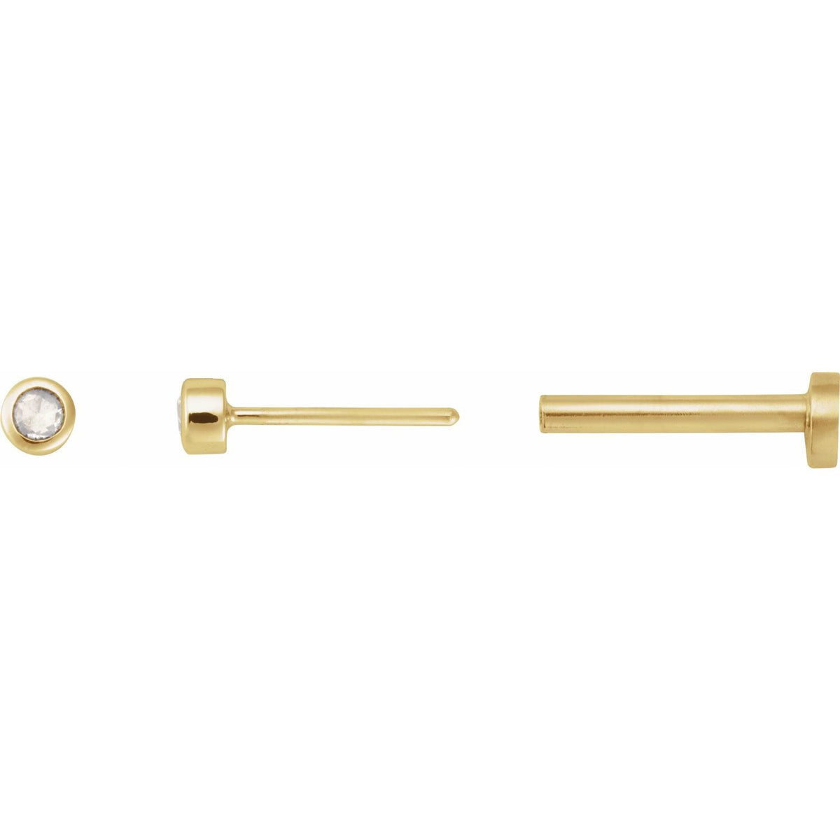 .01 CT Rose-Cut Natural Diamond Stud Earring