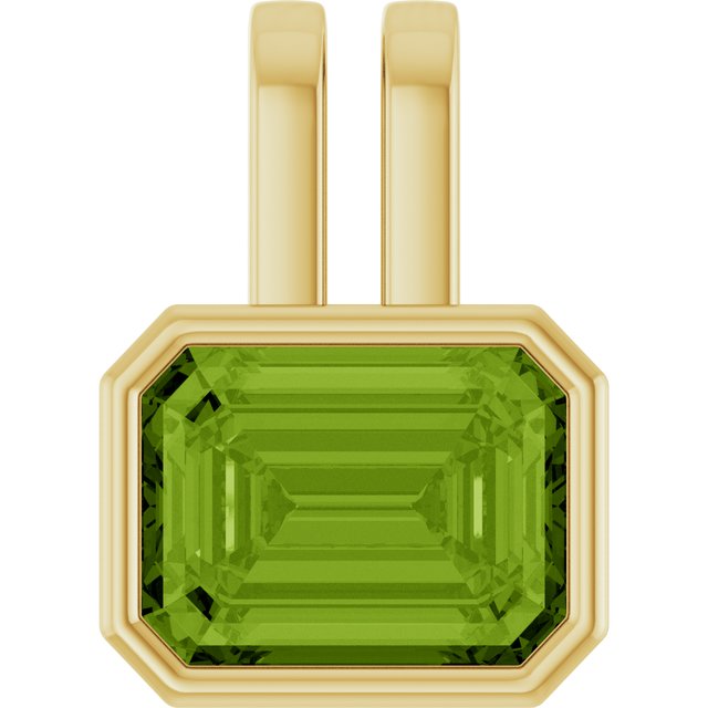 14K Yellow Gold Natural Peridot Pendant