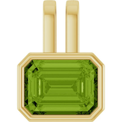 14K Yellow Gold Natural Peridot Pendant