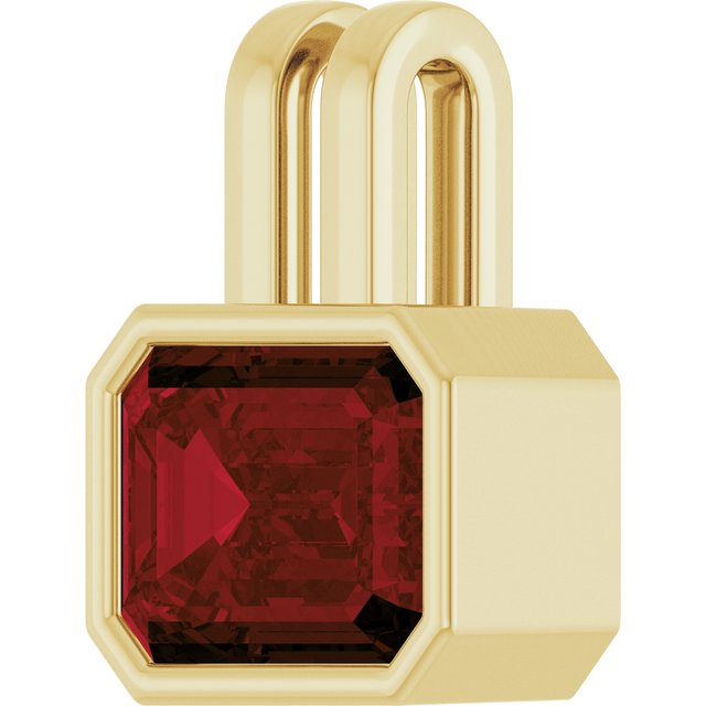 14K Yellow Gold Natural Mozambique Garnet Pendant, 13.33 x 9.6 mm