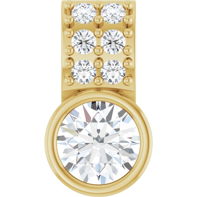 Natural White Sapphire & .04 CTW Natural Diamond Pendant