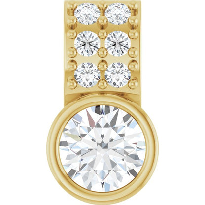 Natural White Sapphire & .04 CTW Natural Diamond Pendant