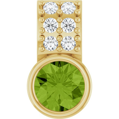 Natural Peridot & .04 CTW Natural Diamond Pendant