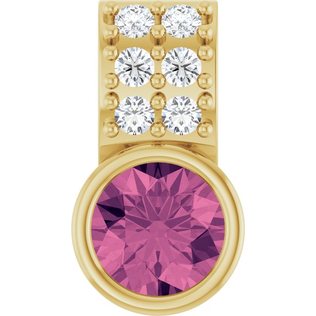 Natural Pink Tourmaline & .04 CTW Natural Diamond Pendant