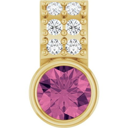 Natural Pink Tourmaline & .04 CTW Natural Diamond Pendant