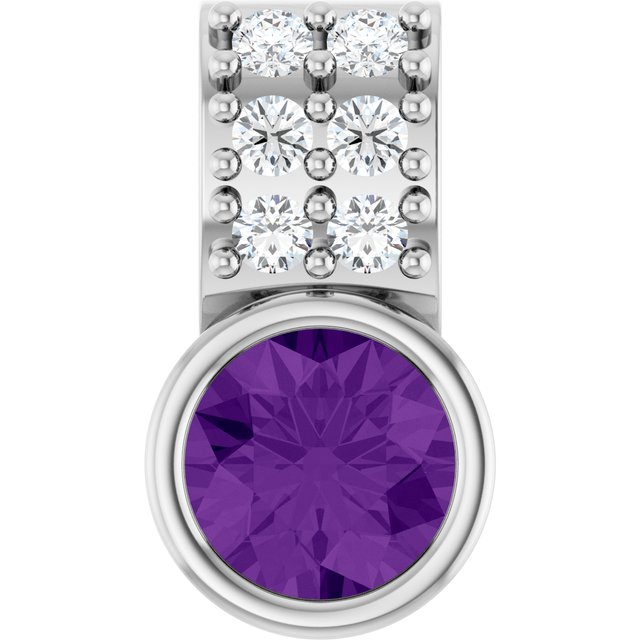 Natural Amethyst & .04 CTW Natural Diamond Pendant