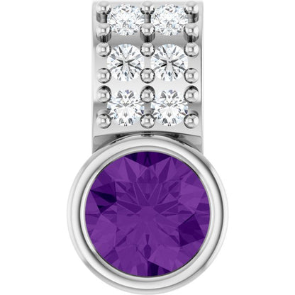 Natural Amethyst & .04 CTW Natural Diamond Pendant