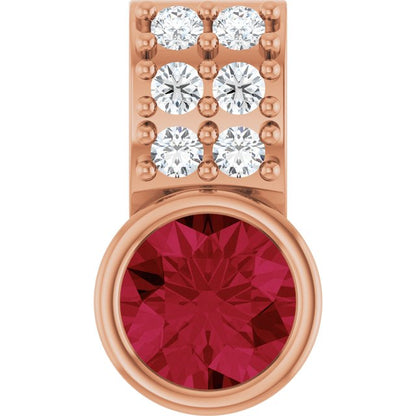 Natural Ruby & .04 CTW Natural Diamond Pendant