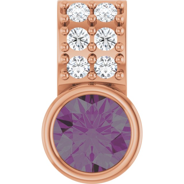 Lab-Grown Alexandrite & .04 CTW Natural Diamond Pendant