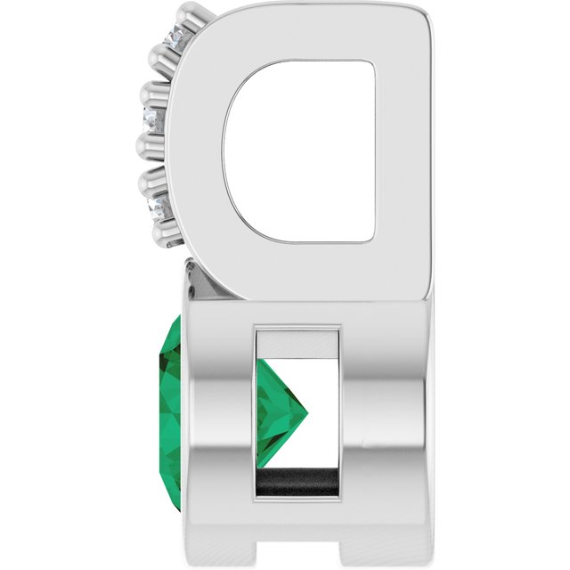 Natural Emerald & .04 CTW Natural Diamond Pendant