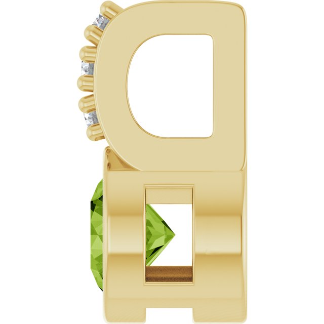Natural Peridot & .04 CTW Natural Diamond Pendant
