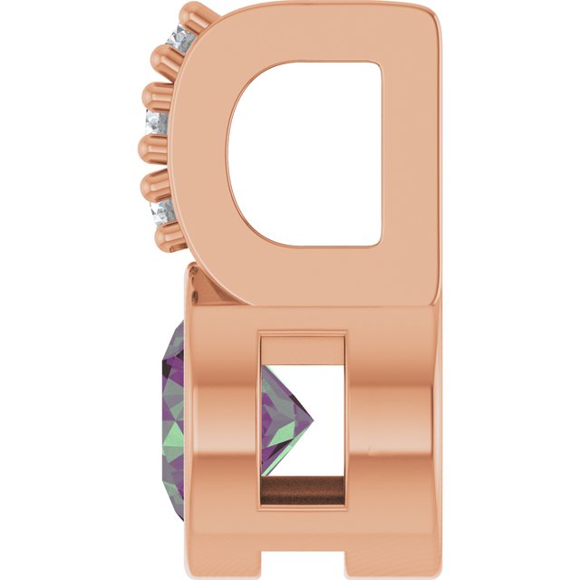 Lab-Grown Alexandrite & .04 CTW Natural Diamond Pendant