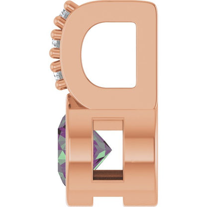 Lab-Grown Alexandrite & .04 CTW Natural Diamond Pendant