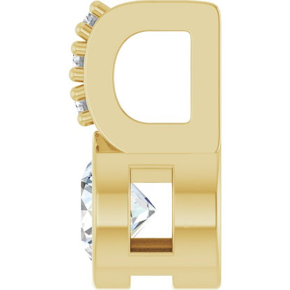 Natural White Sapphire & .04 CTW Natural Diamond Pendant