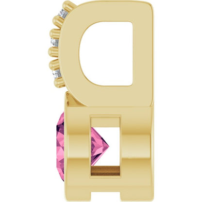 Natural Pink Tourmaline & .04 CTW Natural Diamond Pendant