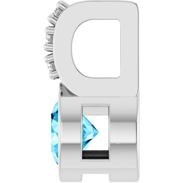 Natural Aquamarine & .04 CTW Natural Diamond Pendant