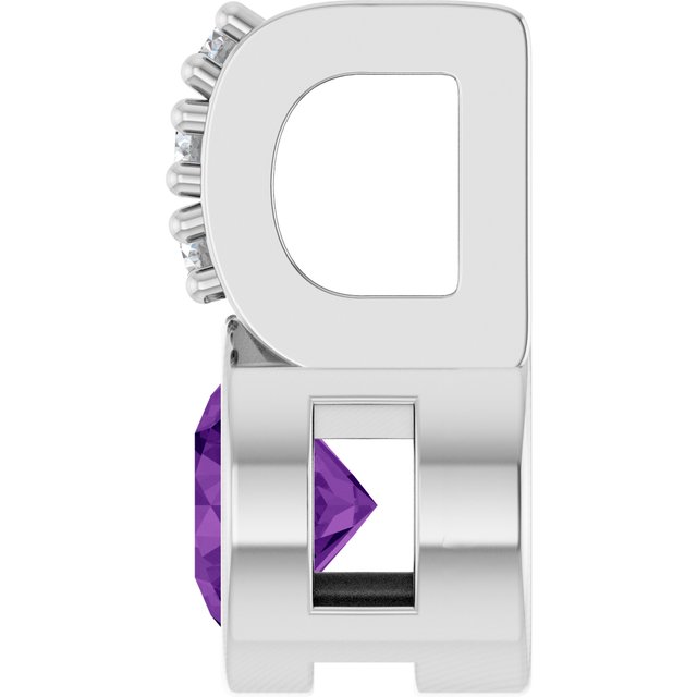 Natural Amethyst & .04 CTW Natural Diamond Pendant