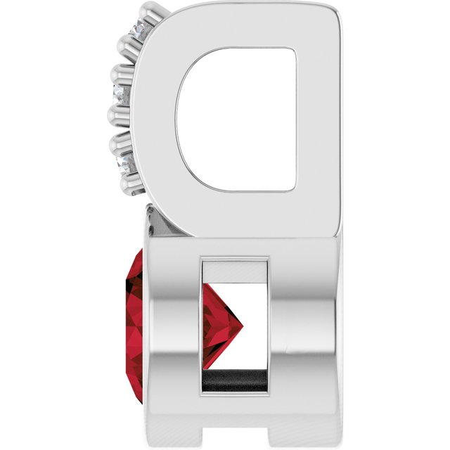 Natural Mozambique Garnet & .04 CTW Natural Diamond Pendant